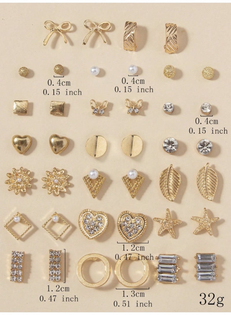 veya 20 Pairs Elegant Acrylic & Butterfly Earrings Set with Decorative Patterns - Image 5